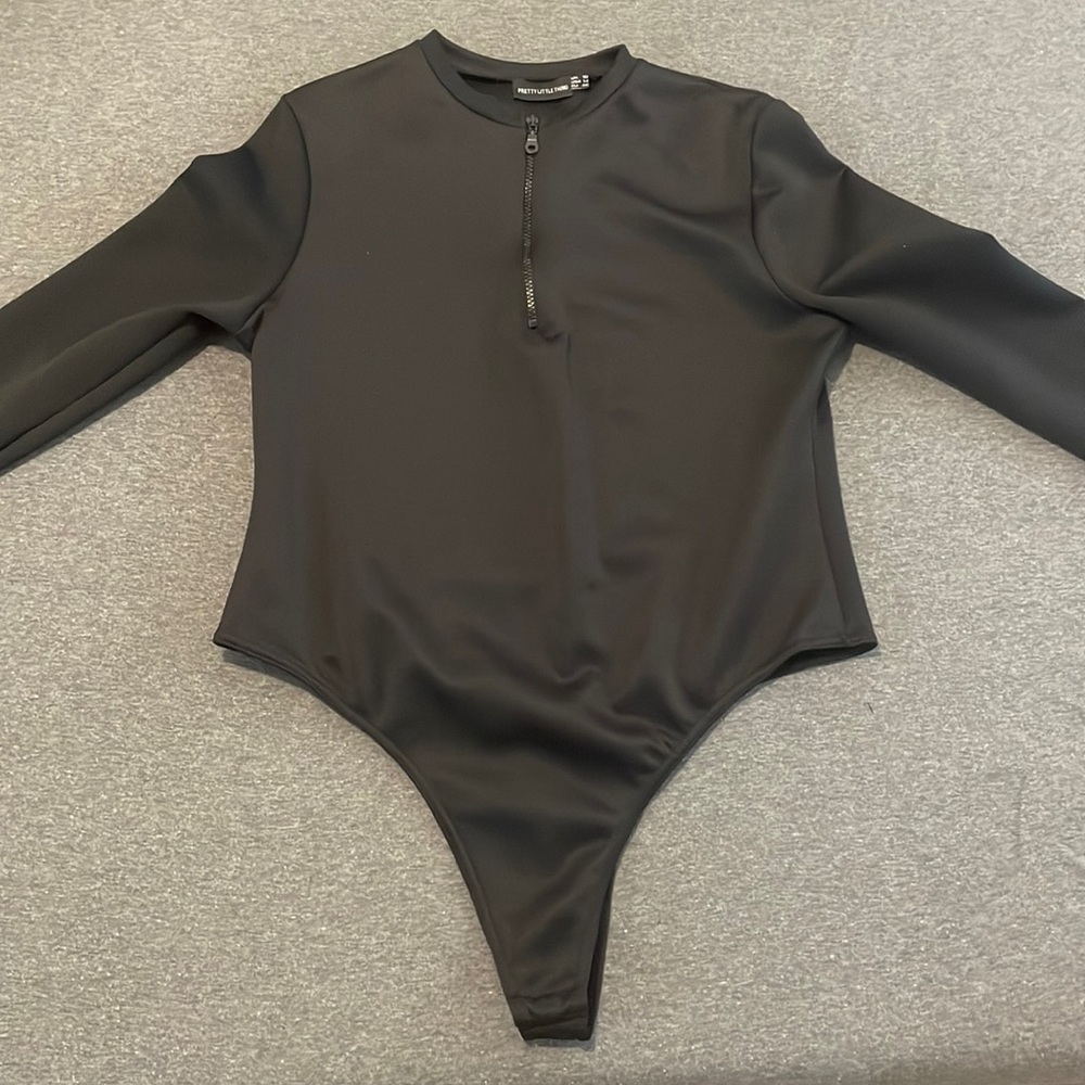 Black zipper bodysuit
